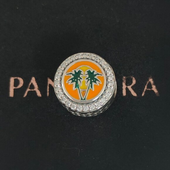 Pandora Florida Palm Trees Charm Bead Travel Vacation S925 Silver with box - Picture 1 of 6